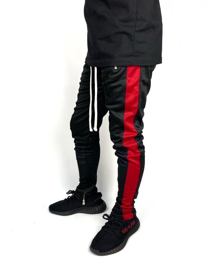 MNML Track Pants Black Red Brand New - Perfect Pair