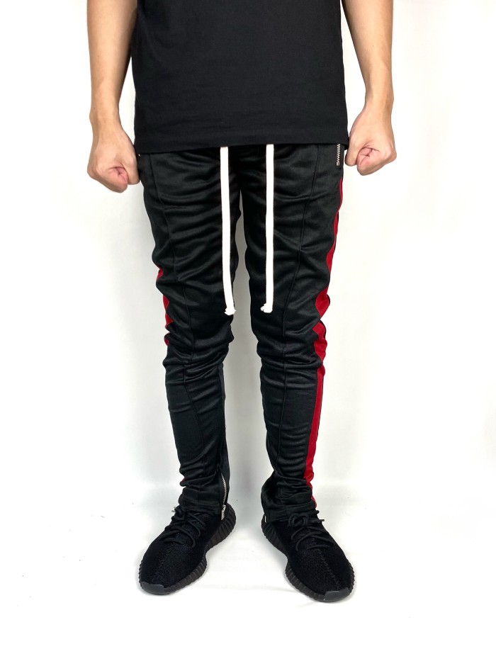 MNML Track Pants Black Red Brand New - Perfect Pair